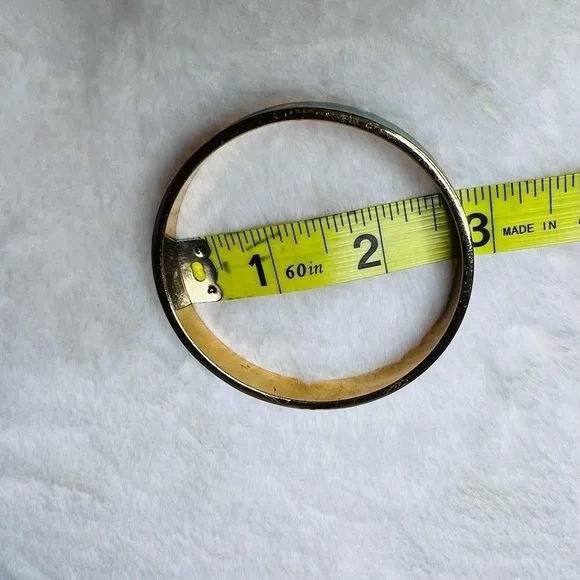 Kate Spade New York Turquoise Enamel Spade Bangle Bracelet Gold Tone - Picture 11 of 11